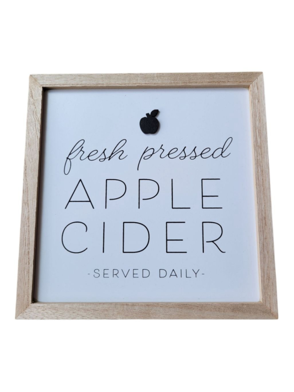 Fresh Pressed Apple Cider Wood Framed Sign Fall Autumn Decor 10x10